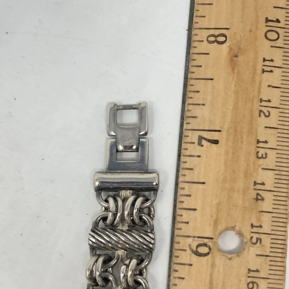 Vtg Shannons Watch Women 25mm Silver Tone Chain Link Band New Battery 6.5